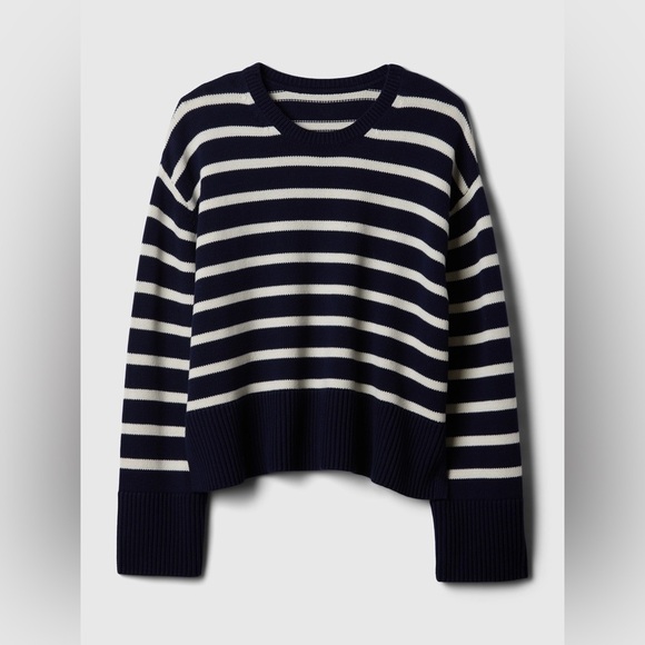 SIZE XL BANANA REPUBLIC GOOD CONDITON 👚Navy, Striped Cotton Sweater - Picture 1 of 3
